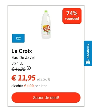 La croix eau de javel 8 x 1,5l bij Collect&go...