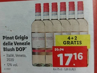 Pinot grigio delle venezie blush dop 4 + 2 gr...