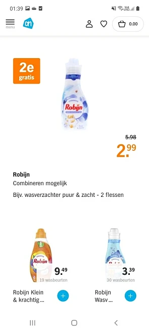 Albert heijn vanaf 30/8 1 + 1 gratis robijn...