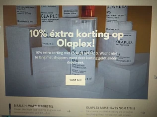 10% extra korting op Olaplex www.johnbeerens...