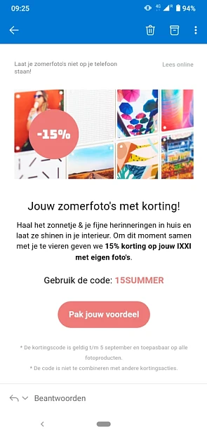 15% korting op jouw ixxi met eigen foto's