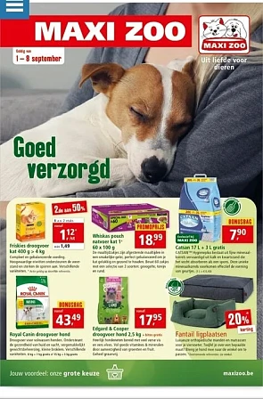 Mooie korting voor catsan bij maxi zoo van 1...