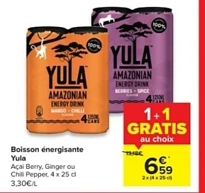 Yula 1 + 1 gratis in hyper Carrefour vanaf wo...