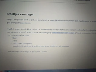 U kan bij Dog's Companion max 10 stofstalen g...