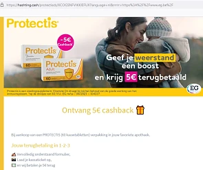 Protectis 5€ terugbetaald via Hashting Actie...
