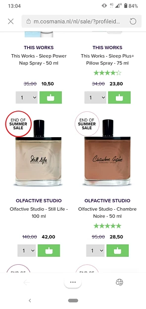 End of the summer sale bij cosmania. Korting...