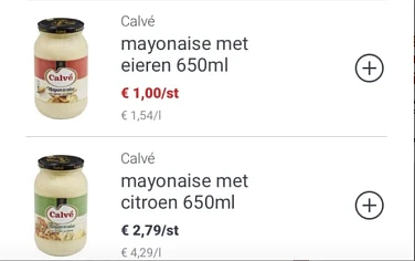 Calvé mayonaise met eieren…nu aan 1€/stuk Nor...