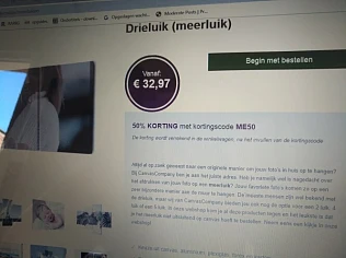 50% korting voor jouw foto op drieluik