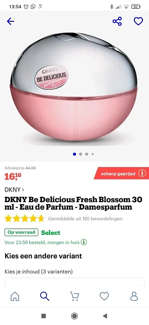 DKNY be delicious parfum 30ml Nu voor maar €...