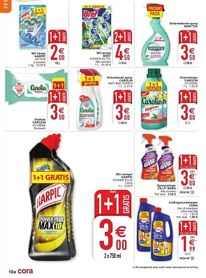 Cora veel producten 1+1 gratis o.a. harpic, c...