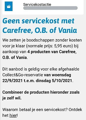 Collect&go geen servicekost bij aankoop van 4...