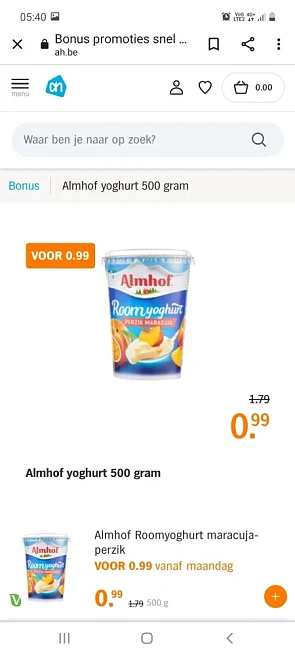 Albert heijn vanaf 20/9 voor 0,99€ almhof yog...