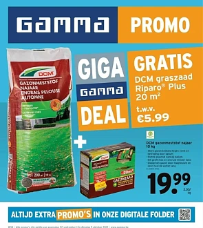 Gamma promo DCM gazonmeststof najaar 10kg voo...