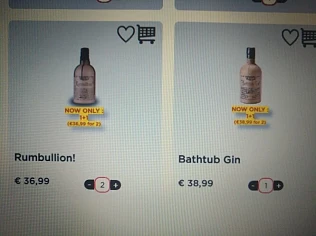 1+1 gratis rum 1+1 gratis gin 1+1 gratis De C...