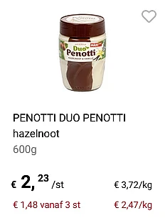 Duo Penotti zeer voordelig bij Colruyt vanaf...