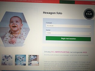 -55% op jouw hexagonfoto