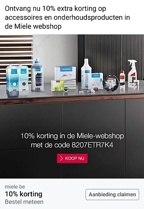 miele.be 10% extra korting in de Miele-websho...