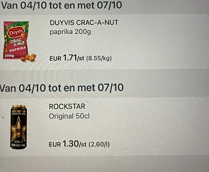 Gratis producten bij Collect en go (colruyt)...