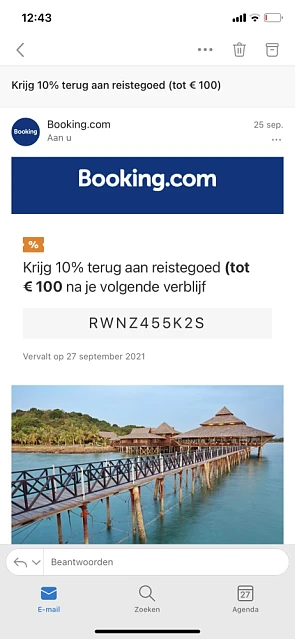 Booking.com Krijg tot 10% reis kosten terug b...