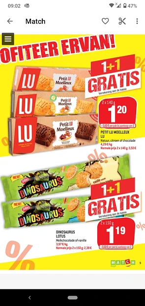 Bij match van 06/10-12/10 heel wat producten...