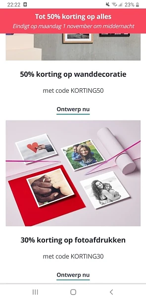 Tot 50 % korting op de site van photobox - 50...