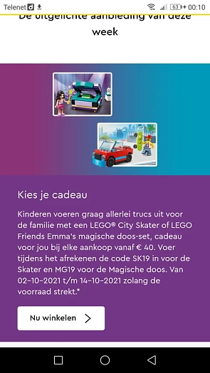 Gratis Lego City Skater bij aankoop v 40€ zol...
