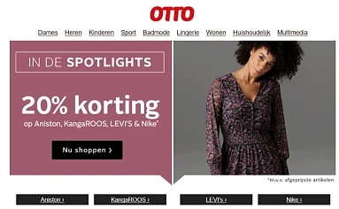 Bij Otto nu 20% korting op Aniston, KangaROOS...