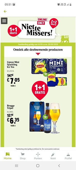 Delhaize 1 + 1 gratis op oa Brugse tripel, li...