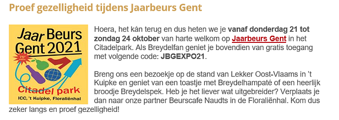 Gratis toegang voor de jaarbeurs Gent in het...