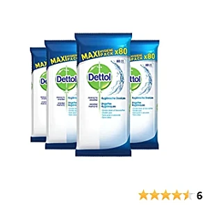 Dettol Hygiënische Maxi Pack 4 x 80 Doekjes 6...