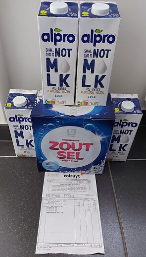 Colruyt €0,48 betaald door gratis alpro bon e...