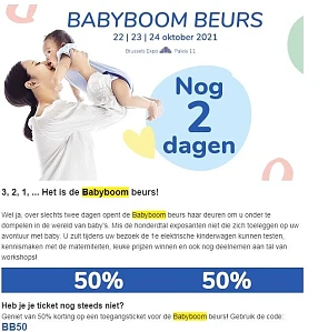 50% korting op toegangtickets voor de Babyboo...