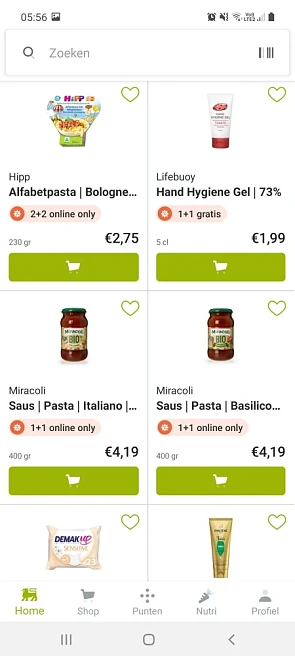 Delhaize online only 1 +1 op oa miracoli pas...