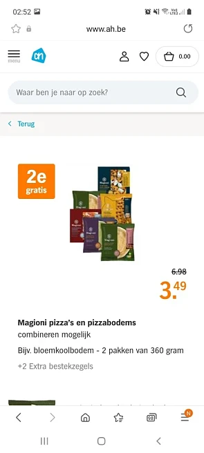 Ah vanaf maandag 2de gratis op magioni pizza...