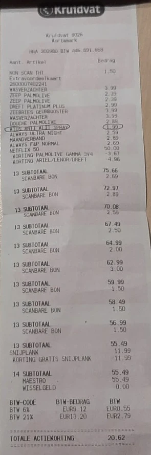 Kruidvat:2 € voor alles op foto. Mogelijk doo...
