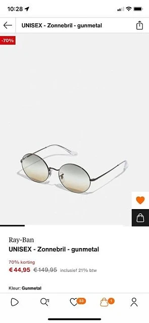 Deal bij Zalando op enkele Ray-Ban zonnebrill...