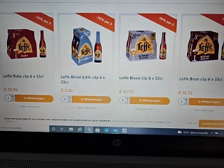 Bij prik en tik nu 30% per 3 pakken leffe.