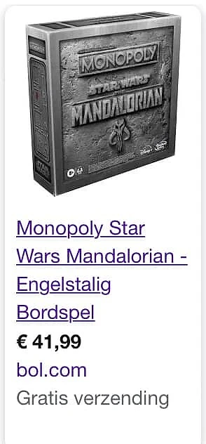 Voor de Star Wars fans… hasbro the madalorian...