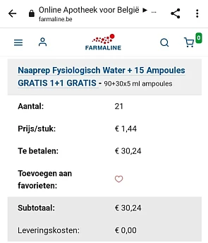 Maandag 1/11 was er een prijsfout bij Naaprep...