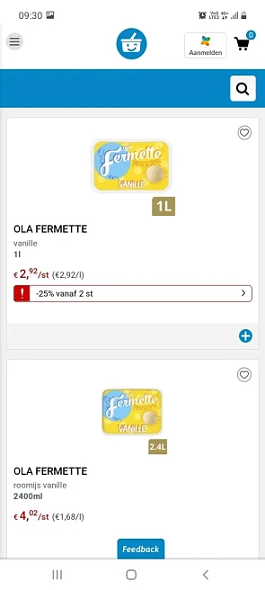 Colruyt en collect and go fermette ijs en ca...