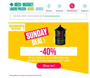 Sunday deal bij medi market: Thés De La Pagod...