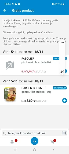 Va´ 15/11-18/11 gratis product bij collect an...