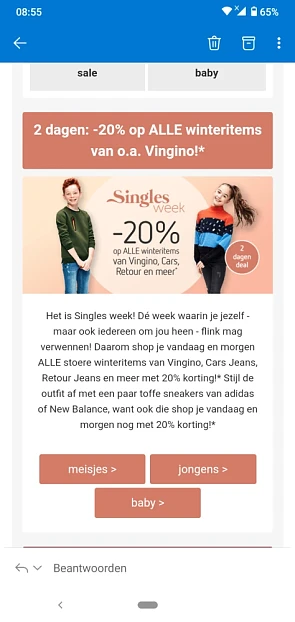 Bij kleertjes.com vandaag en morgen ALLE wint...