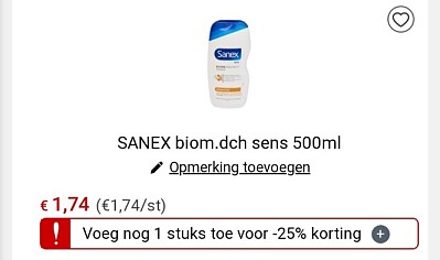 Collect&go sanex douche, tahiti douche rode p...