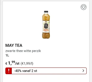 Collect&go may tea 1l vanaf woe 17/11 -40% va...