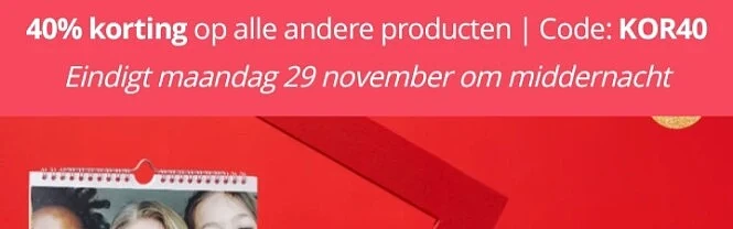 Nu bij photobox 40% korting op fotoafdrukken