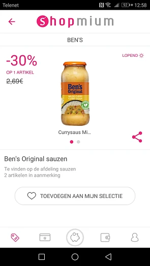 -30% op 1 artikel Ben's original sauzen v 12/...