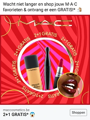 maccosmetics.be 2+1 op alles *niet op Holid...