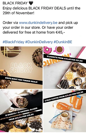 Dunkin Donut’s Black Friday promoties Korting...