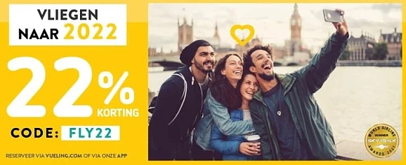 ❗️22% korting bij Vueling ✈️ Tot 18 november...
